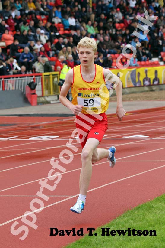 Jonny Currie (Northumberland), 800 metres, 2012 English Schools Championships, Gateshead.